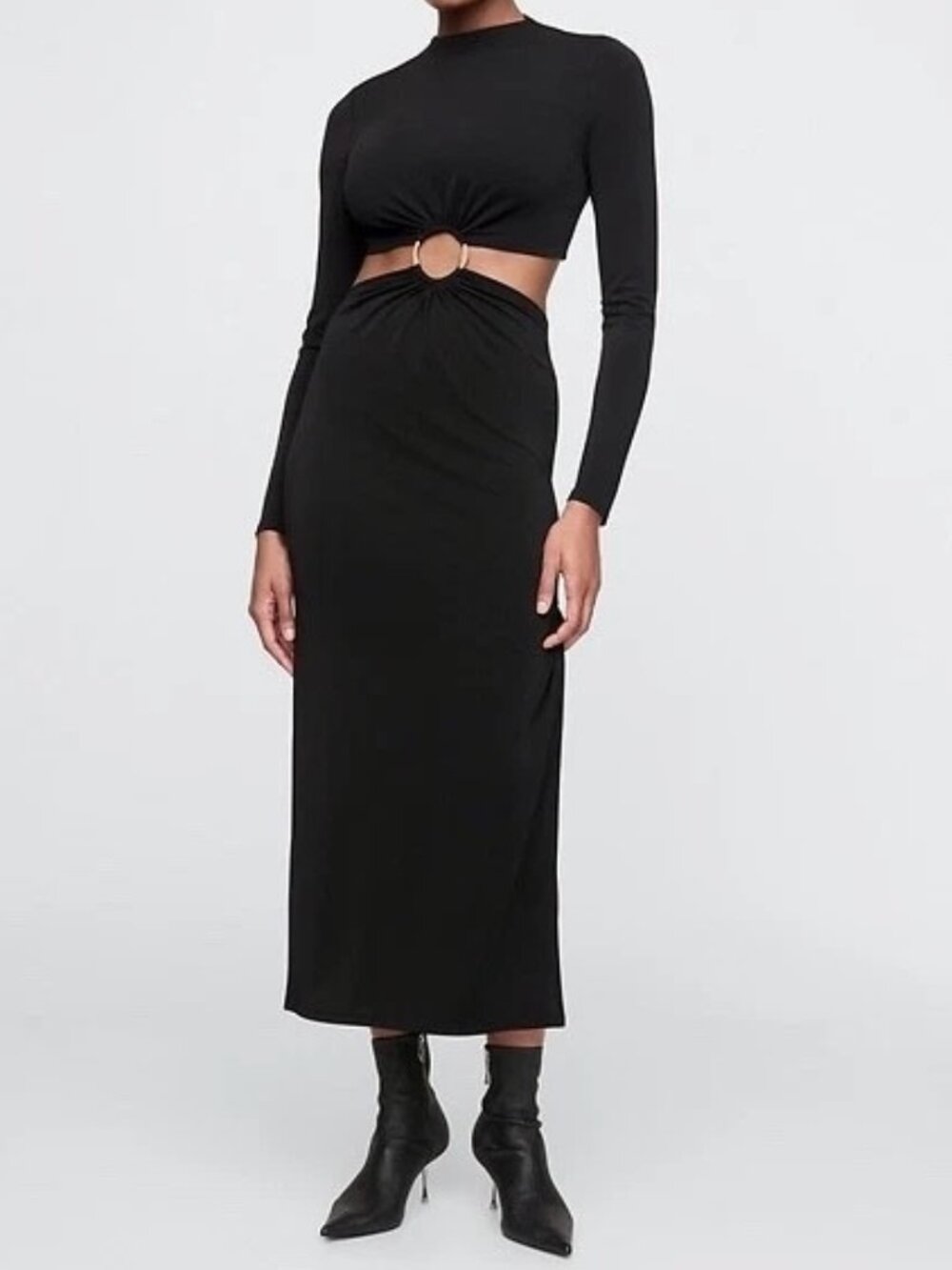 GAP x Cult Gaia Cut-Out Ring Long Sleeve Maxi Dress Size Small NWT